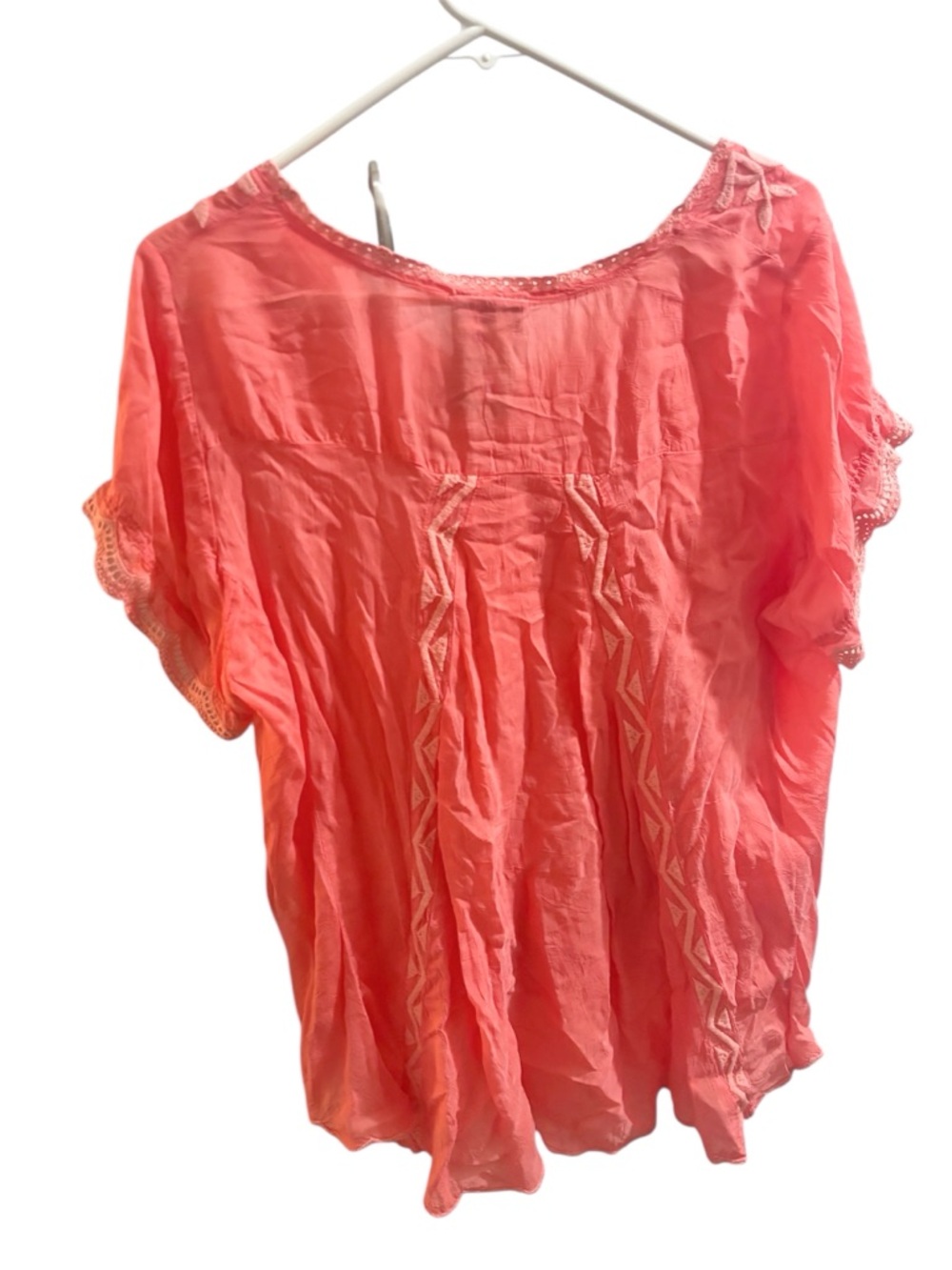 Johnny Was Coral Embroidered Top - Picture 2 of 3